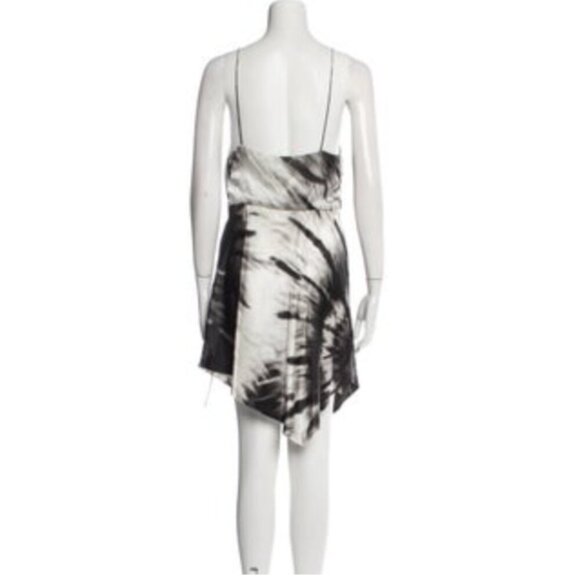 Retrofete Auris Dress Size Medium Tie Dye Silk Asymmetric Sleeveless Mini Black - Picture 13 of 14
